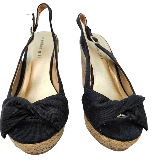 Madden Girl Elivia Peep Toe Slingback Cork Wedge Espadrille Women's Size 8.5 - Picture 3 of 14